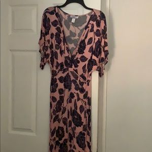 Motherhood maternity nursing maxi dress pink M